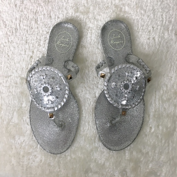 Jack Rogers Georgica Glitter Jelly Sandals Size 7 - Picture 2 of 8